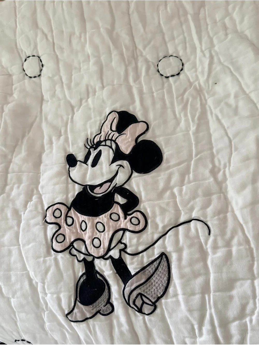 Pottery Barn Queen Minnie Mouse Quilt and Sham